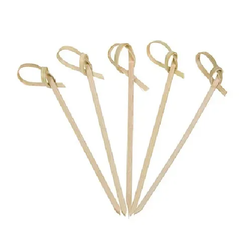 - PK-KT3, 3-Inch Bamboo Picks with Knotted Tops, 100/PK