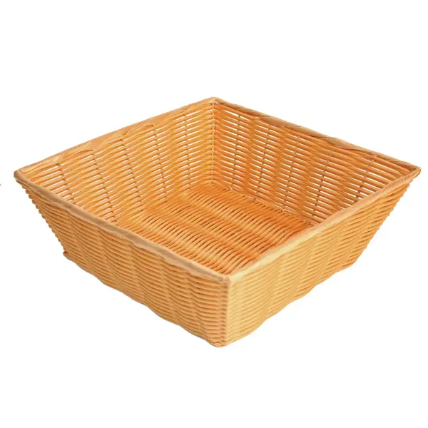 - PLBN1313T, 13x13x4.5-Inch Stackable Polypropylene Natural Tan Square Basket