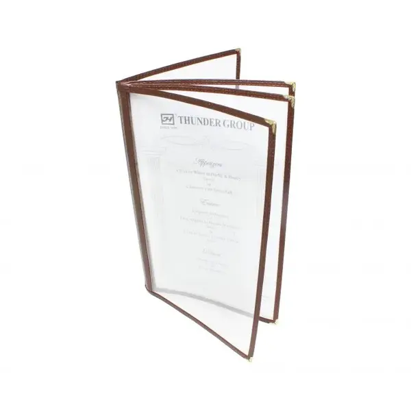 - PLMENU-4BR, 8.5x14-Inch Brown Plastic Menu Cover, Booklet Design