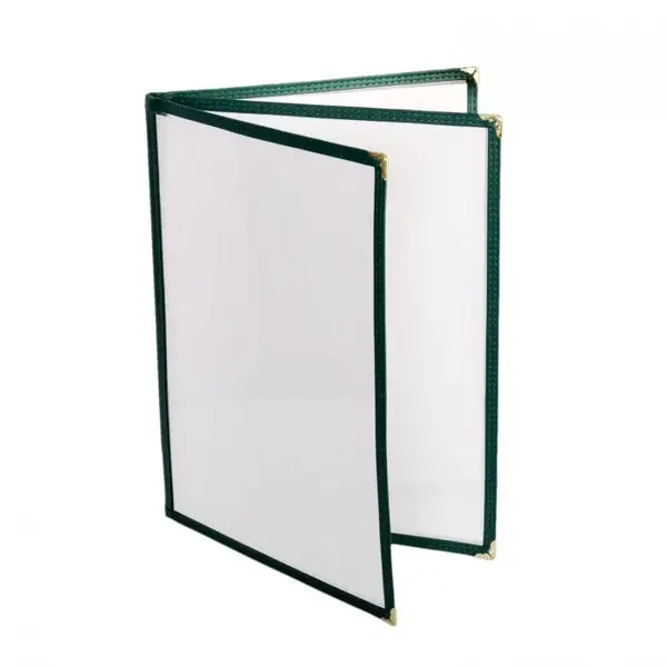 - PLMENU-L3GR, 8.5x11-Inch Plastic Green Booklet Menu Cover