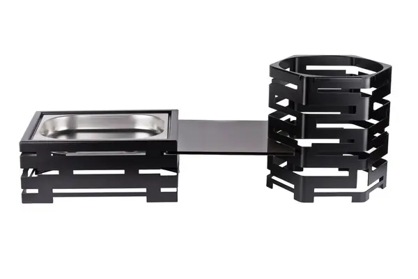 PWB-1-2B, Black Powder Coated Steel Base for Half-Size Steam Pan