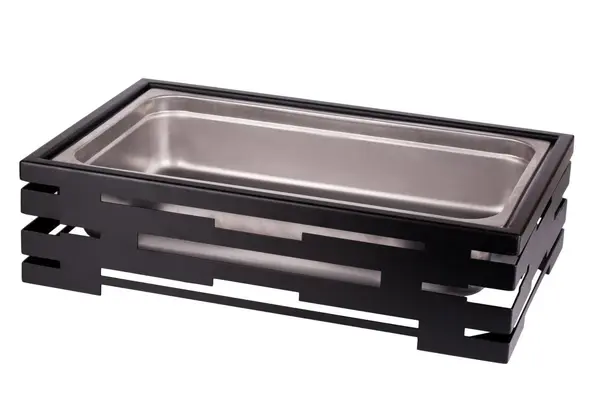 PWB-GN1-1B, Black Powder Coated Steel Base for Full Size Steam Pan