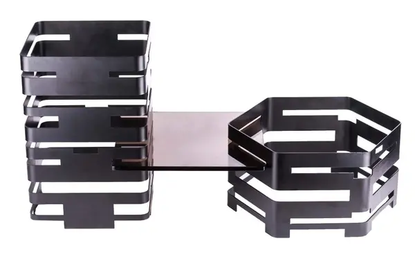 PWB4-2540B, 9.84-Inch Square Buffet Riser, Black Powder Coated Steel