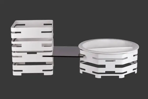 PWB8-4015W 15.75-Inch Octagon Buffet Riser, White Powder Coated Steel