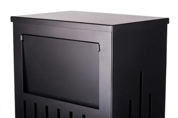 PWG-60LB, 16-Gallon Capacity Trash Can, Black Powder Coated Steel