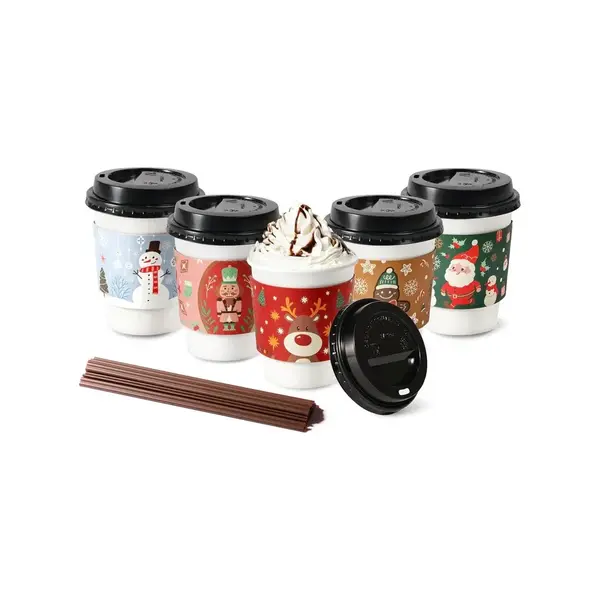 SB20H, 10-24 Oz Christmas Printed Hot Cup Jacket/Sleeve, 1000/CS