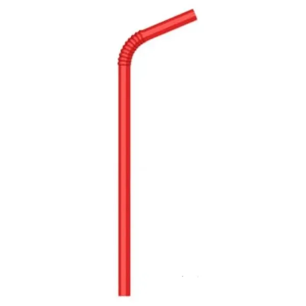 - STRAW0775RED, 7.75-Inch Flexible Plastic Red Bar Straw, 500/PR