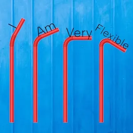 STRAW0775RED, 7.75-Inch Flexible Plastic Red Bar Straw, 500/PR