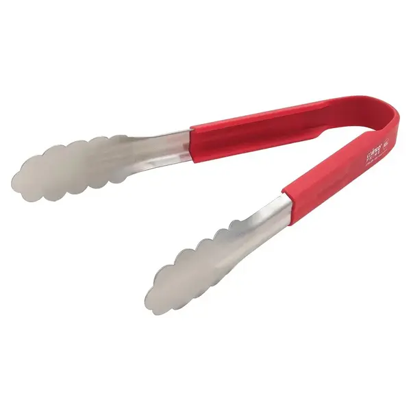 - UTSH-9R, 9-Inch Stainless Utility Tongs, Red