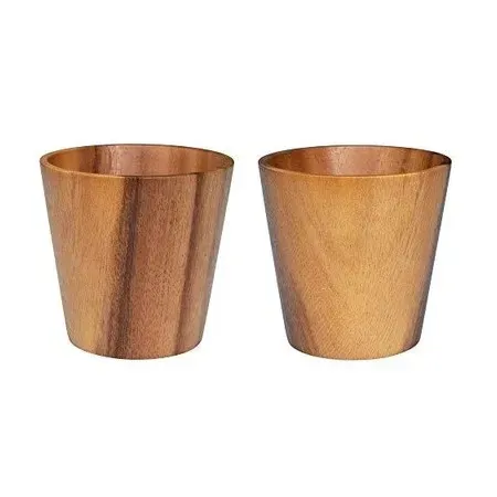 - Wilmax ZG-660820, 8.4 Oz 6-Inch Dia Acacia Wood Cone Shaped Cup, 36/CS