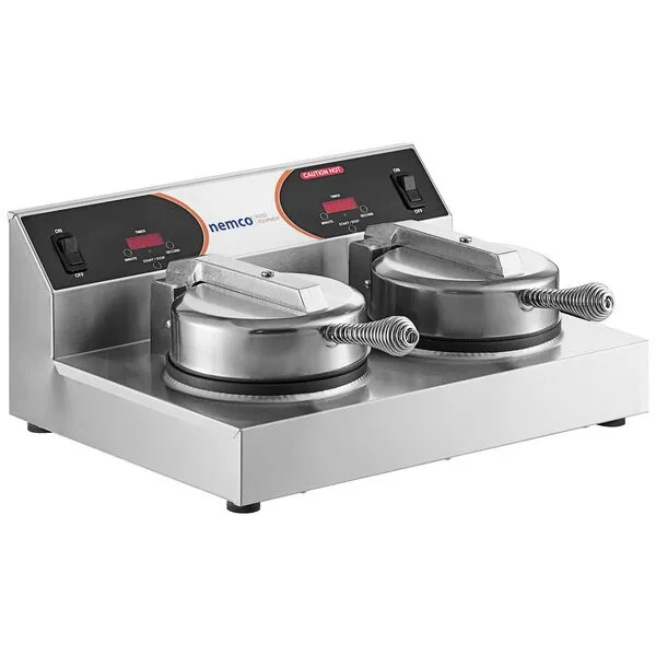 Nemco 7000A-2S240, 19.5-inch SilverStone Non-Stick Double Waffle Maker, 240V
