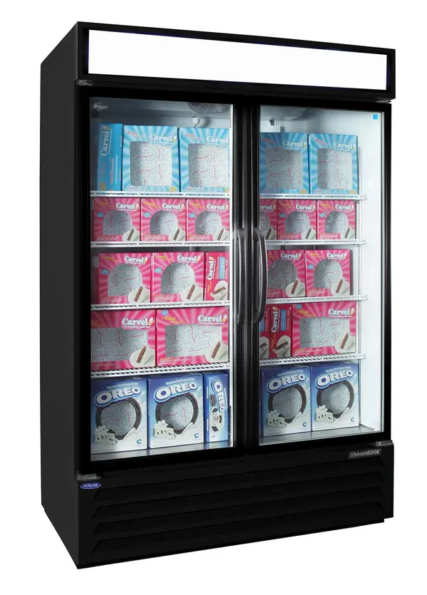 Nor-Lake AdvantEDGE _NLGFP48-HG-B, 2 Swing Glass Door Large Capacity Freezer Merchandiser White/or Black