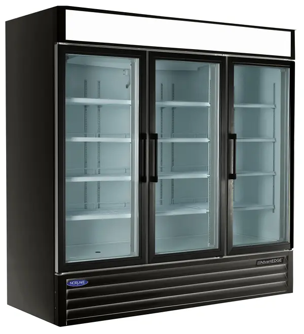 Nor-Lake AdvantEDGE NLGR70H, 3 Glass Door Refrigerator with Basemount Refrigeration Systems