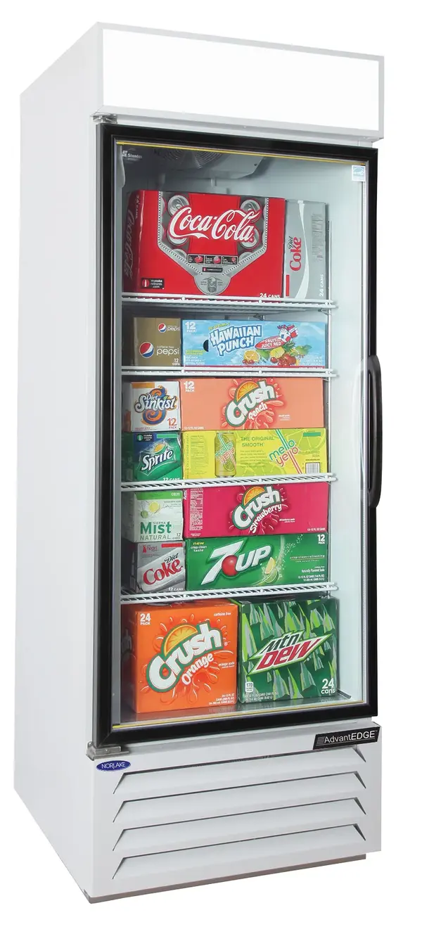 Nor-Lake AdvantEDGE NLGRP27-HG-W, 1 Swing Glass Door Large Capacity Refrigerator Merchandiser White/or Black