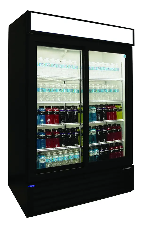 Nor-Lake AdvantEDGE _NLGRP48-SL-B, 2 Slide Glass Door Refrigerator Merchandiser White/or Black