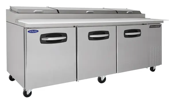 Nor-Lake AdvantEDGE NLPT93-003, 93-inch 3 Door Pizza Prep Tables W/Drawers on Left
