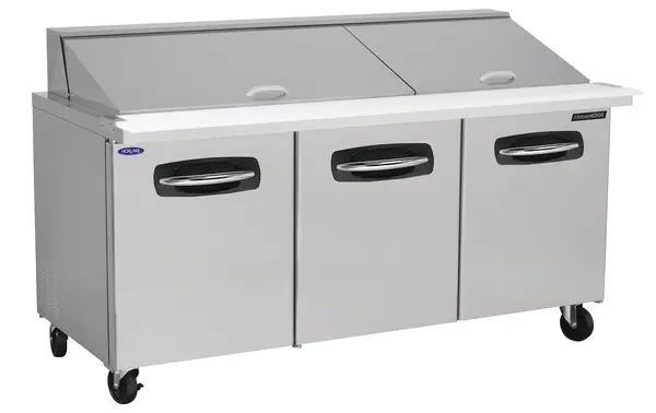 Nor-Lake AdvantEDGE NLSMP72-30-006, 72-inch 3 Door Mega Top Sandwich Food Refrigerator W/Drawers on Center&Right