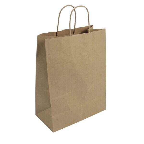 Novolex DURO 10x5x13-Inch 60# Kraft Paper Bag with Twisted Handles, 250/CS