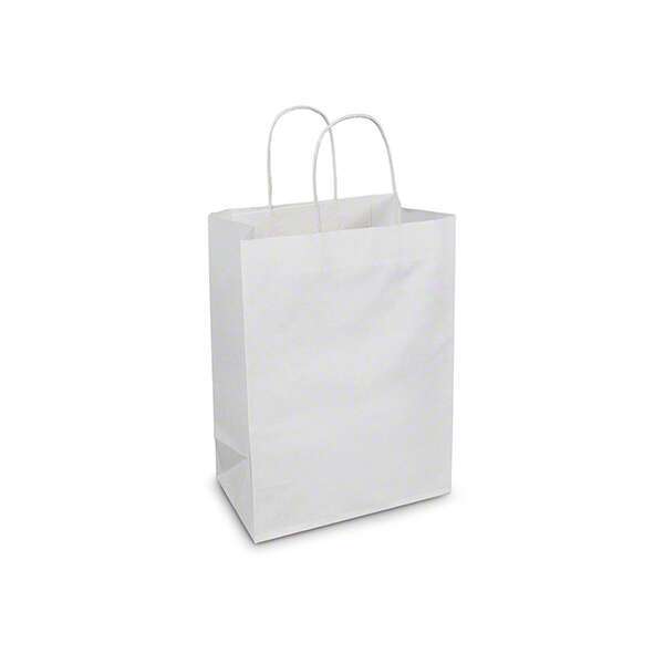 Novolex DURO 10x5x13-Inch 60# White Paper Bag with Twisted Handles, 250/CS