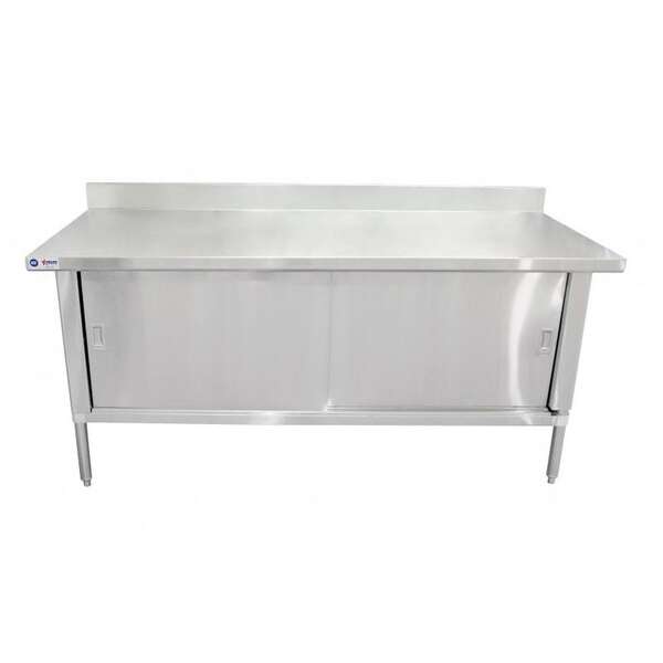 Omcan 24407, 30x60-inch 430 Stainless Steel Knock-Down Work Table with 4-inch Backsplash