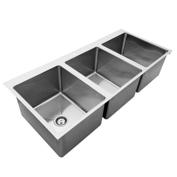Omcan 44604, 16x20x12-inch 3-Compartment Stainless Steel Drop-In Sink