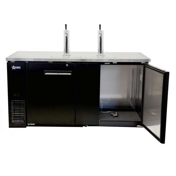 Omcan BD-CN-0023-HC, 69-inch 2 Solid Doors Stainless Steel Beer Bottle Dispenser, 23.3 Cu.Ft