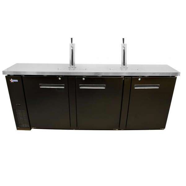 Omcan BD-CN-0032-HC, 90-inch 3 Solid Doors Stainless Steel Beer Bottle Dispenser, 32 Cu.Ft