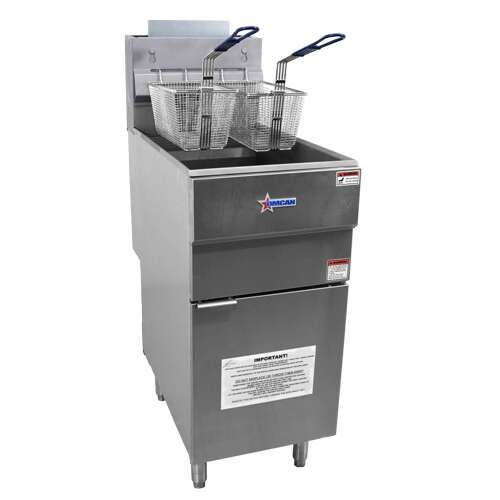 Omcan CE-CN-0023-FP, 30-inch Stainless Steel Propane Floor Fryer, 90,000 BTU