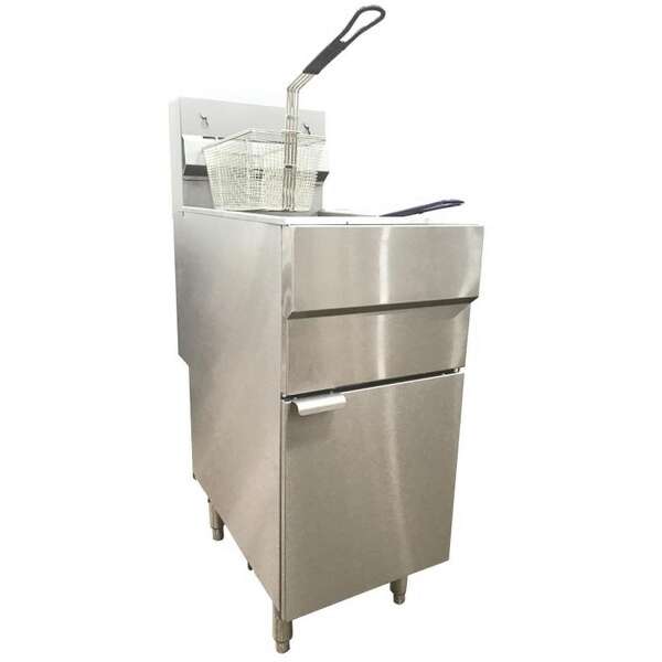 Omcan CE-CN-0025-FP, 30-inch Stainless Steel Propane Floor Fryer, 120,000 BTU