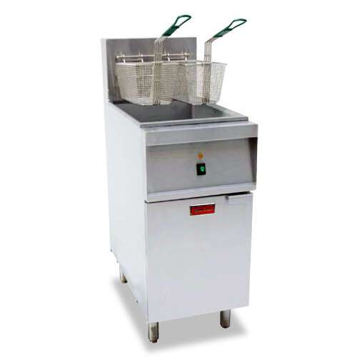 Omcan CE-CN-0040, 27-inch Stainless Steel Electric Floor Fryer, 1400W