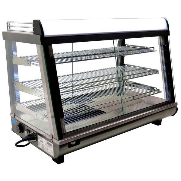 Omcan DW-CN-0136, 35-inch Stainless Steel Display Warmer with Front and Back Doors, 4.8 Cu.Ft