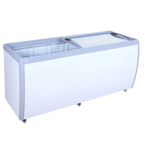 Omcan FR-CN-0560-R, 71-inch Flat Glass Top Ice Cream Display Chest Freezer, 20 Cu.Ft