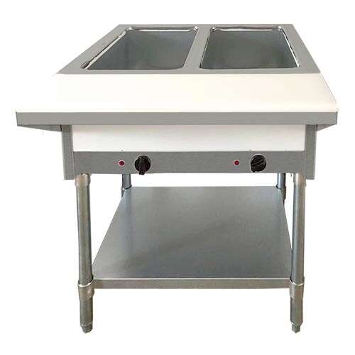 Omcan FW-CN-0002-NG, 30-inch 2 Pans Open Well Natural Gas Steam Table