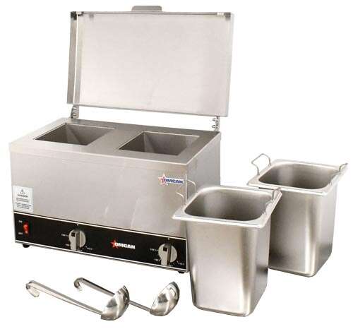 Omcan FW-CN-0252, 16-inch Stainless Steel Double Sauce Pot Warmer