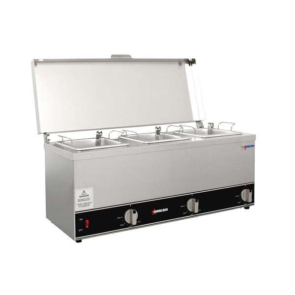 Omcan FW-CN-0253, 24-inch Stainless Steel Triple Sauce Pot Warmer