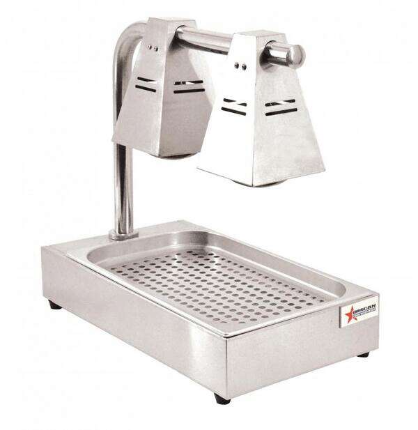 Omcan FW-CN-0936, 24-inch Double-Bulb Chip Dump with Tray and Infrared Bulb, 275W