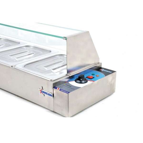 Omcan FW-CN-1170, 46-inch Stainless Steel Bain Marie with 4 Half-Size Pans, 1500W