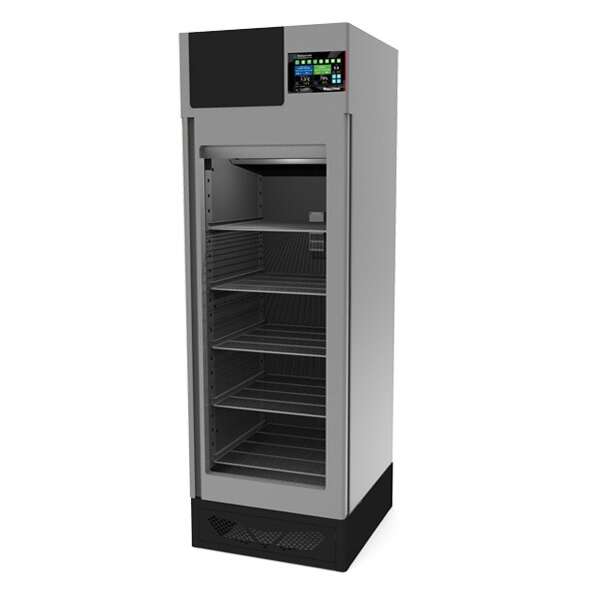 Omcan MATC100TF, 28-inch Maturmeat Glass Door Silver Meat Drying & Preserving Cabinet, 220 lbs of Meat