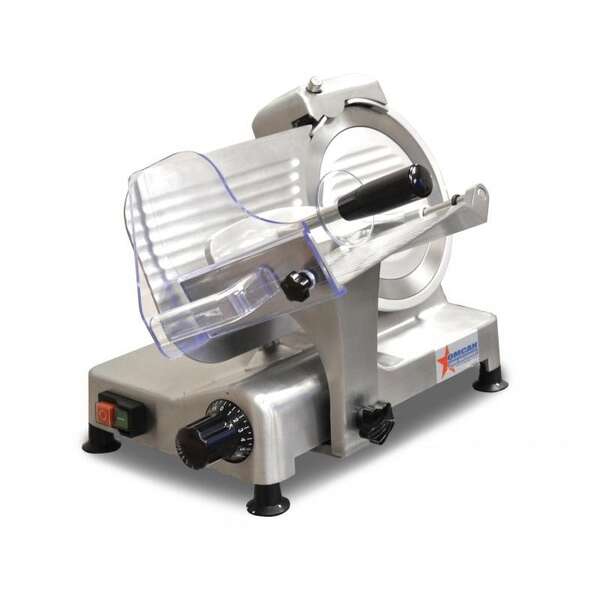 Omcan MS-CN-0195-E, 8-inch Carbon Steel Belt-Driven Meat Slicer