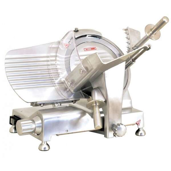 Omcan MS-CN-0250-C, 10-inch Carbon Steel Belt-Driven Meat Slicer with Blade Locker