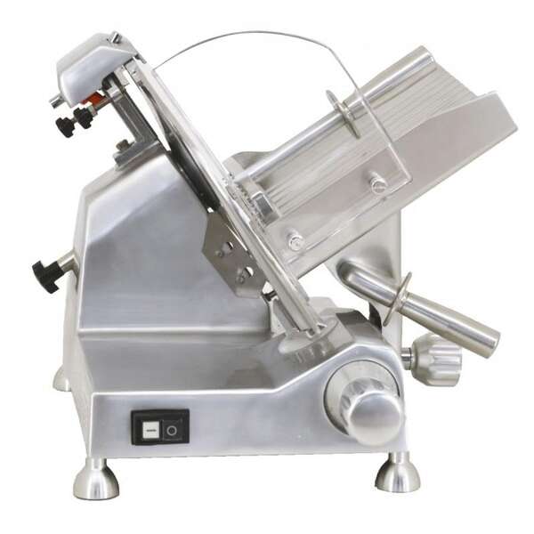 Omcan MS-CN-0300-C, 12-inch Anodized Aluminum Belt-Driven Meat Slicer with Blade Locker