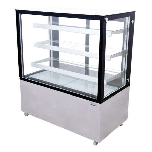 Omcan RS-CN-0371-S, 48-inch Stainless Steel Square Glass Refrigerated Display Case