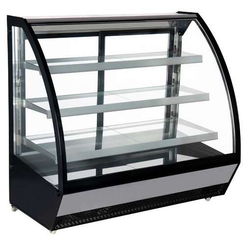 Omcan RS-CN-0860, 60-inch Stainless Steel Curved Glass Refrigerated Display Case
