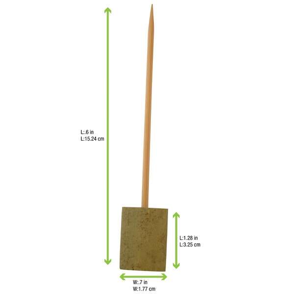 PacknWood 209BBBHUT15, 6-Inch Boot Single Prong Bamboo Skewers with Block End, 480/CS