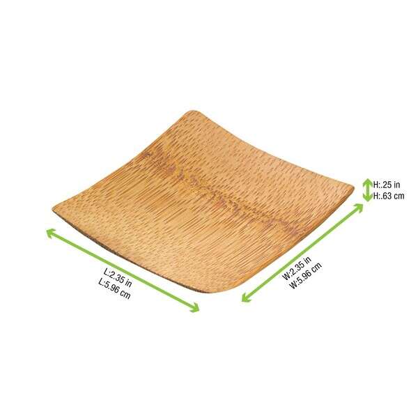 PacknWood 209BBKRABI, 2.35x2.35-Inch "Krabi" Bamboo Mini Square Dish, 144/CS