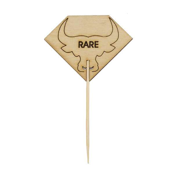 PacknWood 209BBRUMPYR, 3.62-Inch Diamond Shaped Steak Markers with Bull Head - Rare, 1000/CS