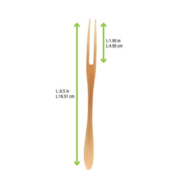 PacknWood 209BВЅURAT, 6.5-Inch "Surat" Bamboo Flat Fork, 500/CS