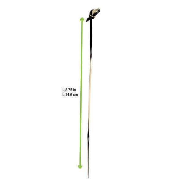 PacknWood 209BBTINGI15, 5.75-Inch "Tingi" Black Bamboo Looped Skewer with Twisted Stem, 2000/CS