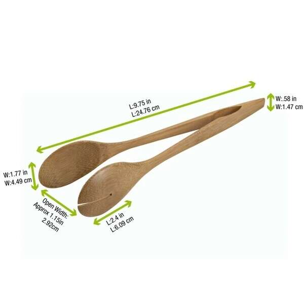PacknWood 209BBTONGS26, 9.75-Inch Bamboo Serving Tongs, 50/CS