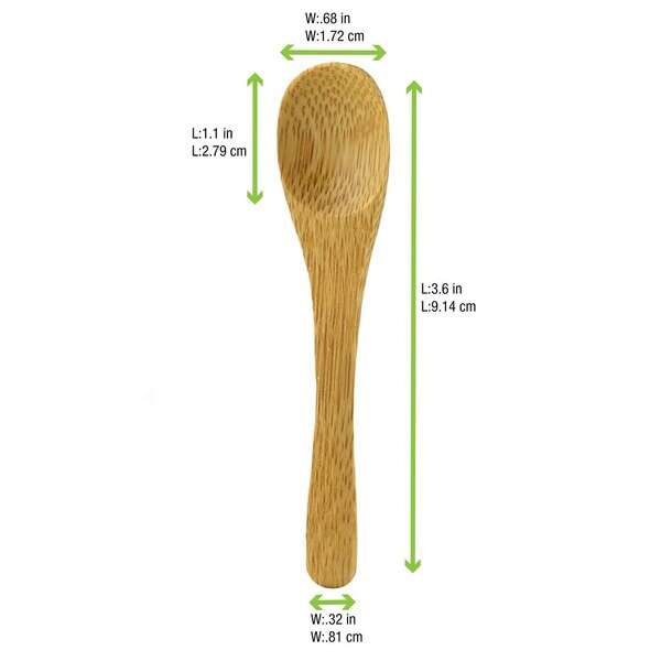 PacknWood 209BBTUNG, 3.6-Inch "Tung" Bamboo Mini Spoon, 500/CS